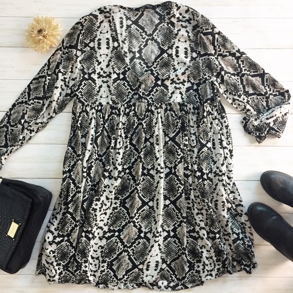 snake print swing dress